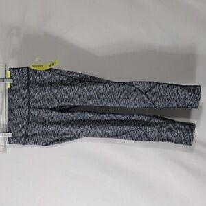 NWT All In Motion Black Space Dye Mid-Rise Leggings size Large 10/12 Long